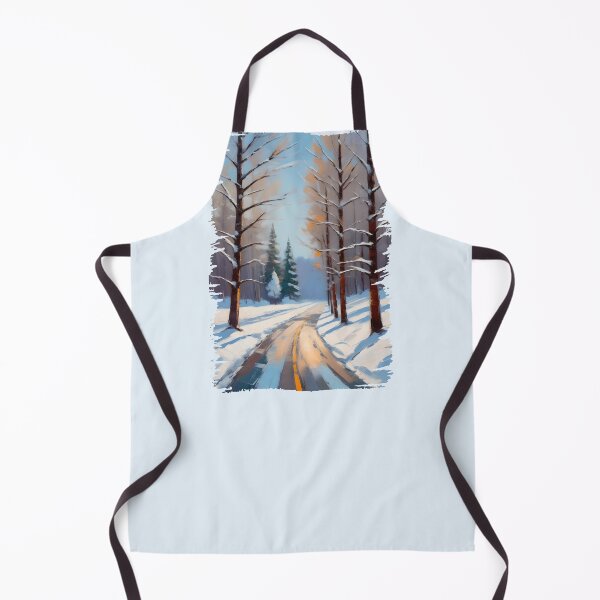 Item preview, Winter, snow, trees, road, impressionist paint designed and sold by lonelymoony.