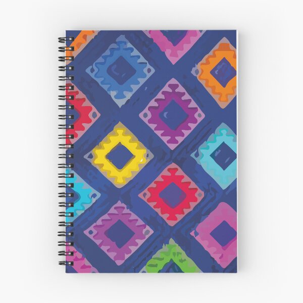 Item preview, Royal blue rainbow geometric mexican embroidery maximalist decor  designed and sold by T-Mex.