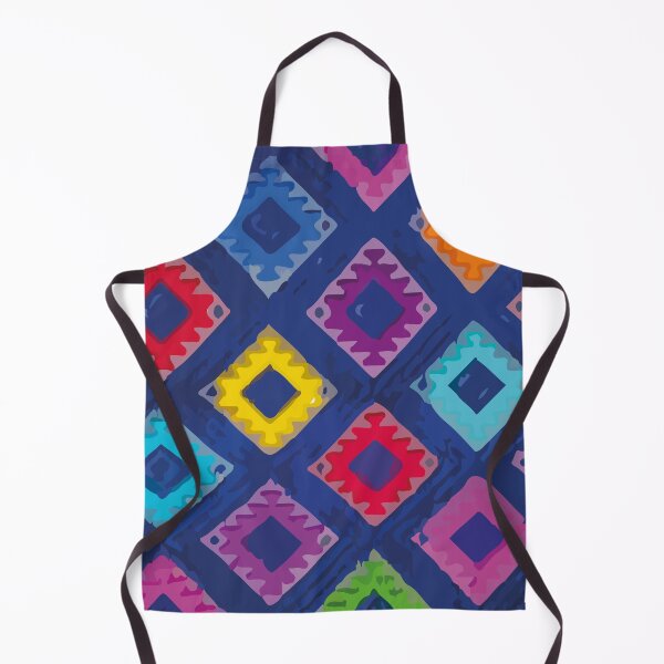 Item preview, Royal blue rainbow geometric mexican embroidery maximalist decor designed and sold by T-Mex.