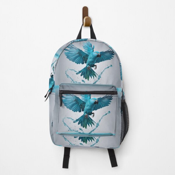 Item preview, Blue parrot macaw escaping water, fantasy jungle, designed and sold by Coolparrotgirl.
