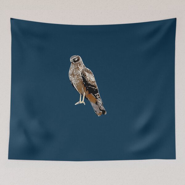 Item preview, Northern Harrier Marsh Hawk Perched White Alternate Design  designed and sold by designsasstultd.