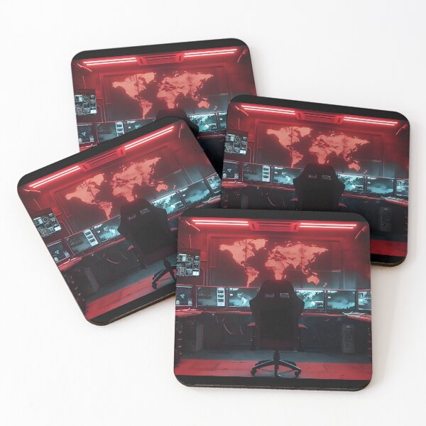 Item preview, Red Futuristic/Cyberpunk Hacker Den Computer Room designed and sold by BadLuckByDesign.