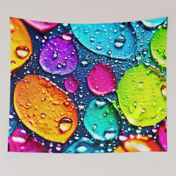 Item preview, Vibrant Neon Water Droplets designed and sold by Health And Fitness Posts e-Store.