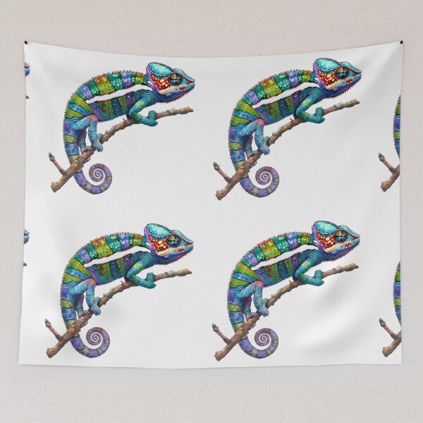 Item preview, Panther chameleon clings to a branch, bright and beautiful colors. #5 designed and sold by kizenya.