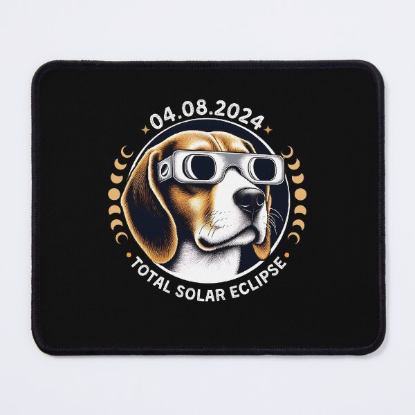 Item preview, Beagle Dog In TotalSolar Eclipse, wearing eclipse glasses designed and sold by ArtByKatti.