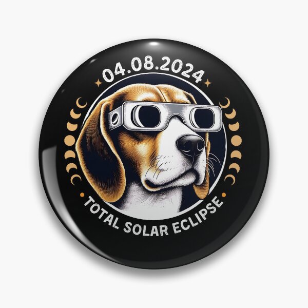 Artikelvorschau, Beagle-Hund in totaler Sonnenfinsternis, mit Sonnenfinsternis-Brille entworfen und verkauft von ArtByKatti.