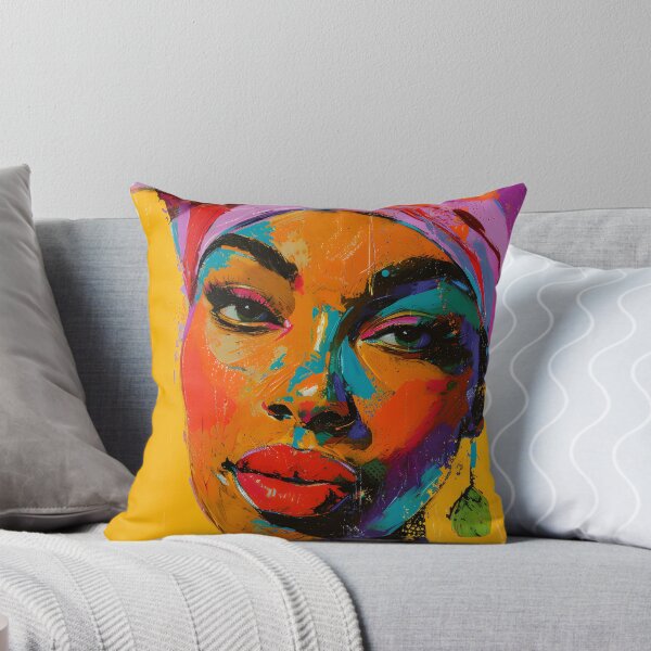 Aperçu de l'œuvre Colorful portrait of a woman with headscarf créée et vendue par Artessie.