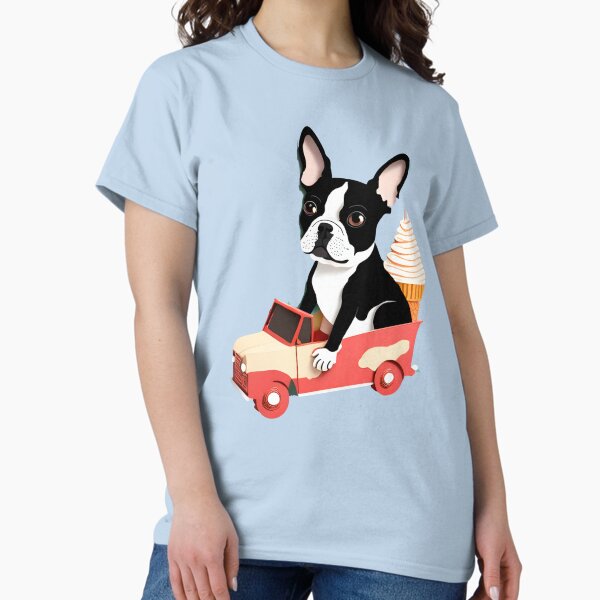 Item preview, Boston Terrier Taking His Ice-cream Cone To Go (No Background) designed and sold by Hall-O-Gram.