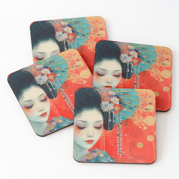 Item preview, Colorful illustration of a Geisha in profile designed and sold by Artessie.