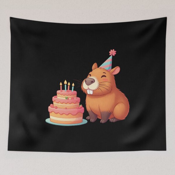 Item preview, Cappy Capy Birthday Capybara Kawaii  designed and sold by These_Prints.