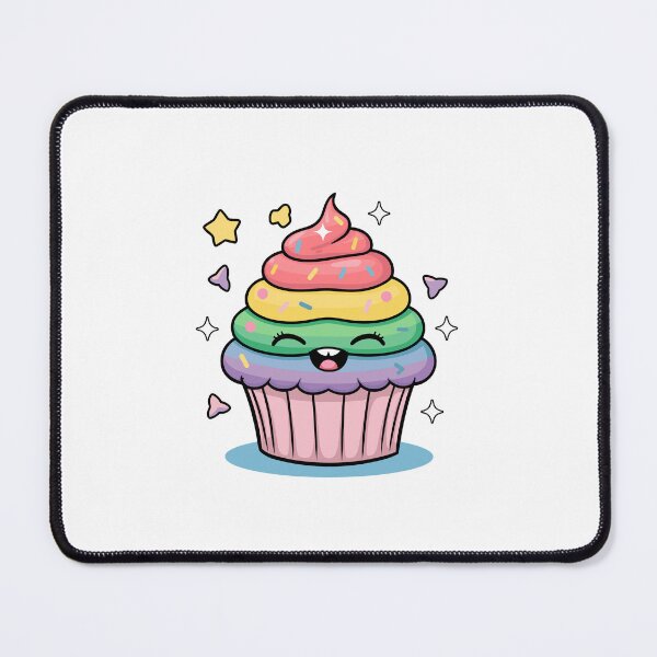 Item preview, A Kawaii giggling cupcake with rainbow frosting and sprinkles designed and sold by MaateoDesign.