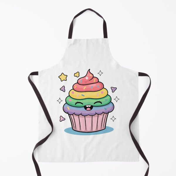 Item preview, A Kawaii giggling cupcake with rainbow frosting and sprinkles designed and sold by MaateoDesign.