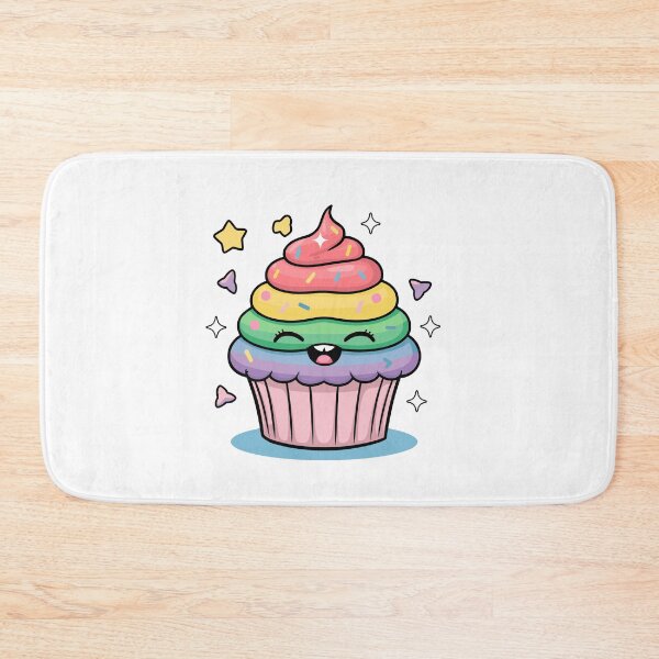 Item preview, A Kawaii giggling cupcake with rainbow frosting and sprinkles designed and sold by MaateoDesign.