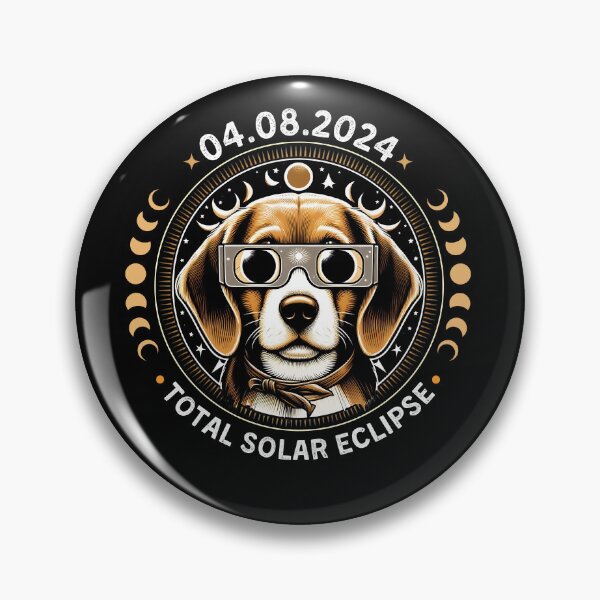 Artikelvorschau, Beagle-Hund in totaler Sonnenfinsternis, mit Sonnenfinsternis-Brille entworfen und verkauft von ArtByKatti.