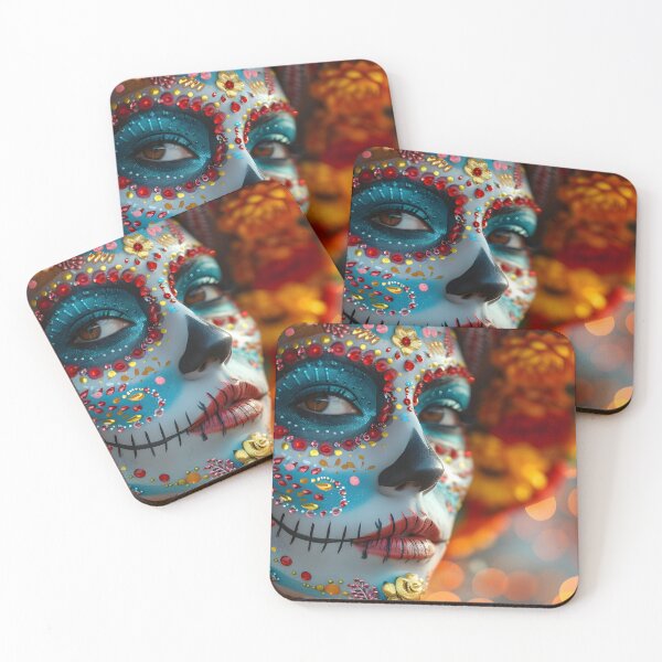 Item preview, Colorful Dia de los Muertos art portrait designed and sold by Artessie.