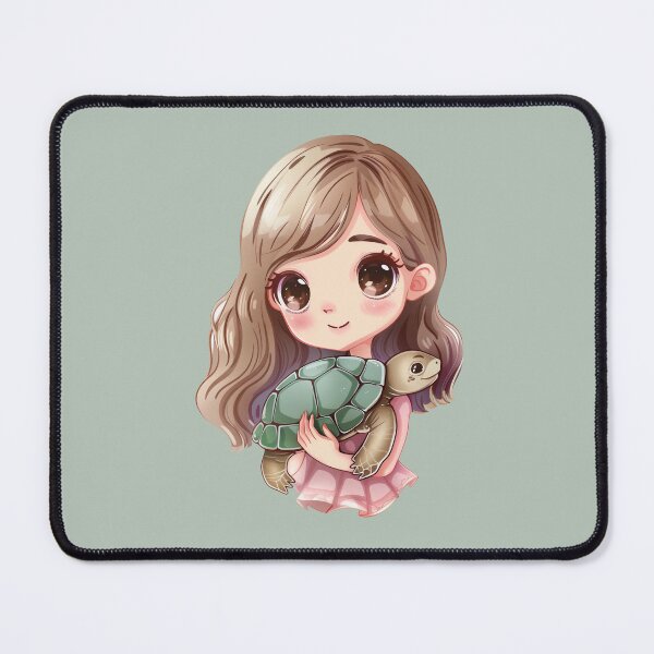 Item preview, Kawaii girl with turtle designed and sold by KindlyKawaii.