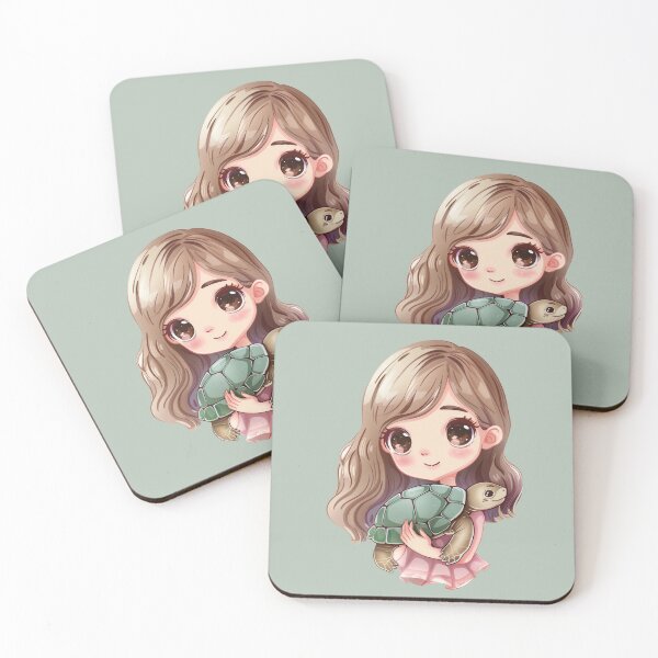 Item preview, Kawaii girl with turtle designed and sold by KindlyKawaii.