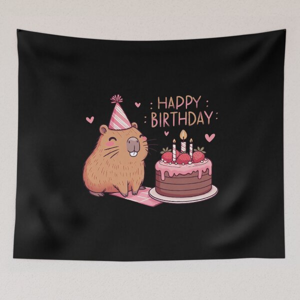 Item preview, Capy Birthday Capybara Kawaii  designed and sold by These_Prints.