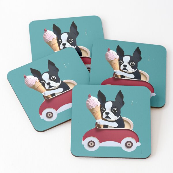Item preview, Boston Terrier Taking His Ice-cream Cone To Go (No Background) designed and sold by Hall-O-Gram.
