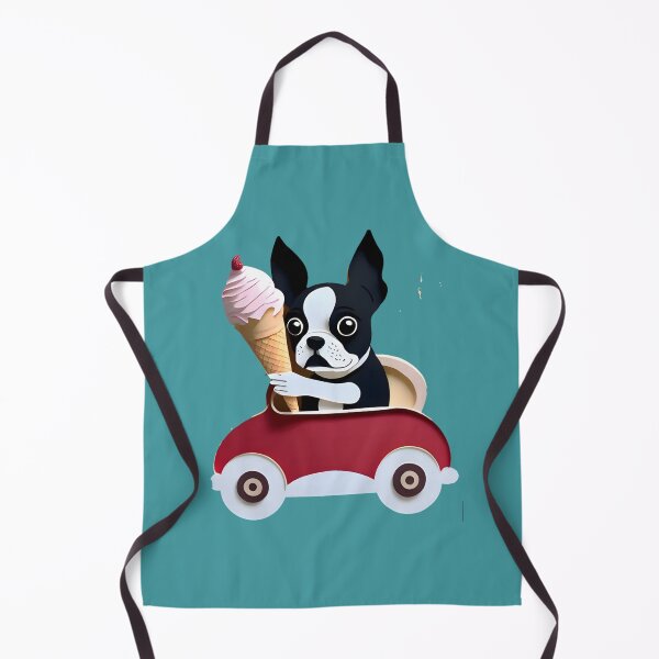 Item preview, Boston Terrier Taking His Ice-cream Cone To Go (No Background) designed and sold by Hall-O-Gram.