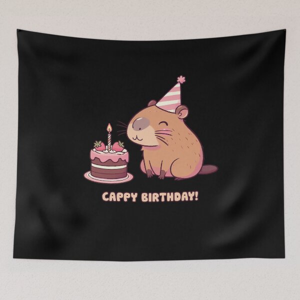 Item preview, Cappy Capy Birthday Capybara Kawaii  designed and sold by These_Prints.