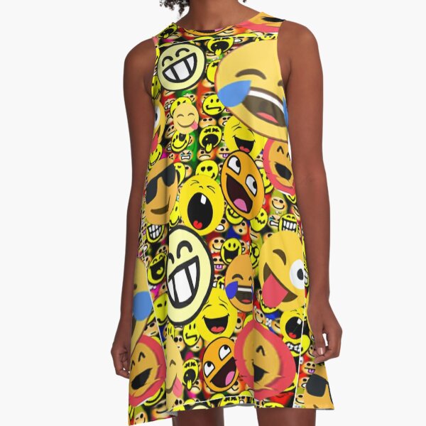 Funny Happy Face Dresses Redbubble - roblox face dresses redbubble