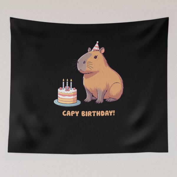 Item preview, Cappy Capy Birthday Capybara Kawaii  designed and sold by These_Prints.