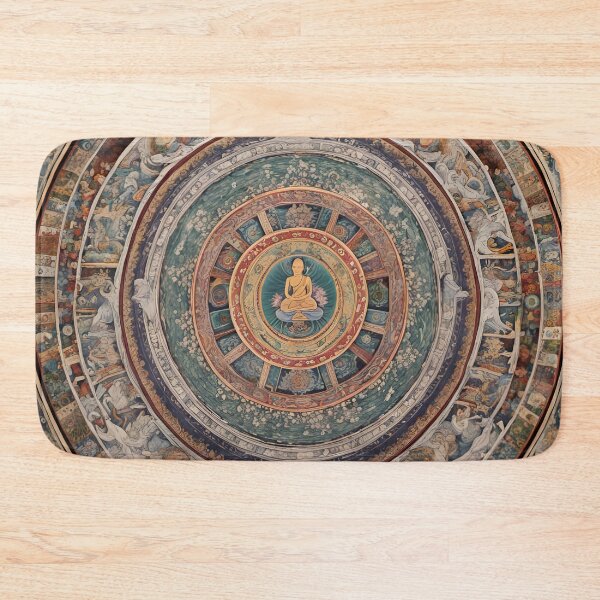 Item preview, Unique asian thangka mandala art tibetan mandala soul, meditation, karma, rebirth designed and sold by Coolparrotgirl.