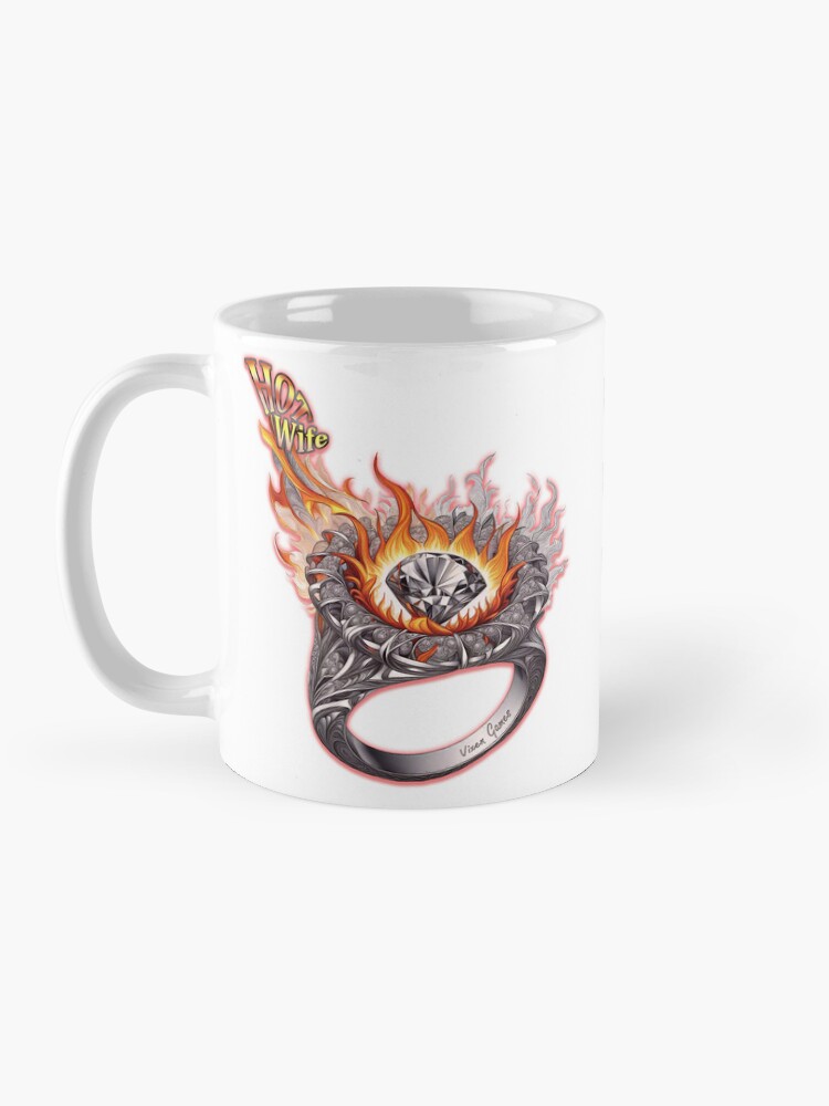 Thumbnail 3 of 6, Coffee Mug, Hot Wife Wedding Ring Fire designed and sold by Vixen-Games.