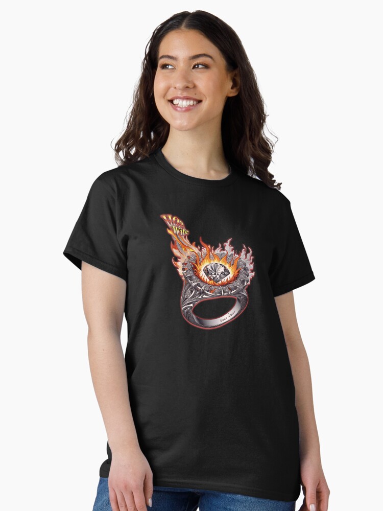 Thumbnail 2 of 7, Classic T-Shirt, Hot Wife Wedding Ring Fire designed and sold by Vixen-Games.