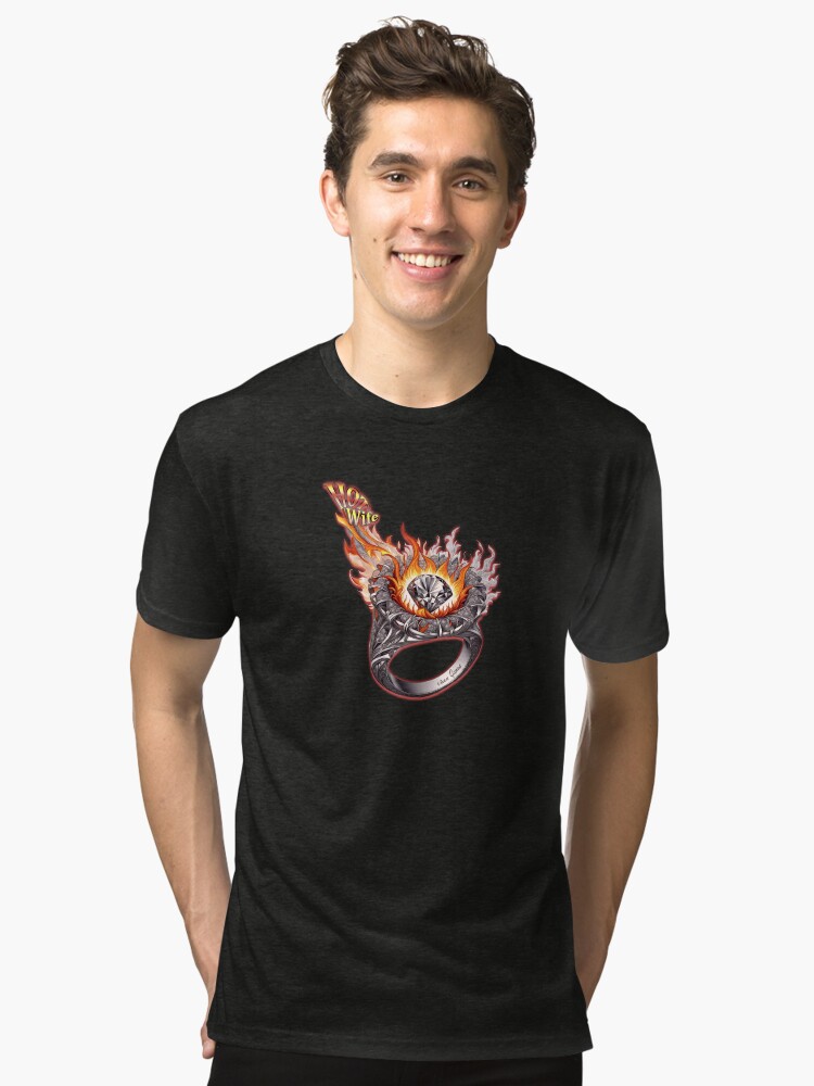 Thumbnail 1 of 7, Tri-blend T-Shirt, Hot Wife Wedding Ring Fire designed and sold by Vixen-Games.