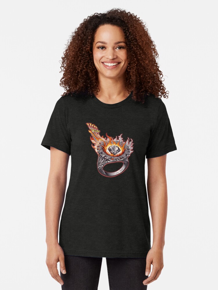 Thumbnail 2 of 7, Tri-blend T-Shirt, Hot Wife Wedding Ring Fire designed and sold by Vixen-Games.