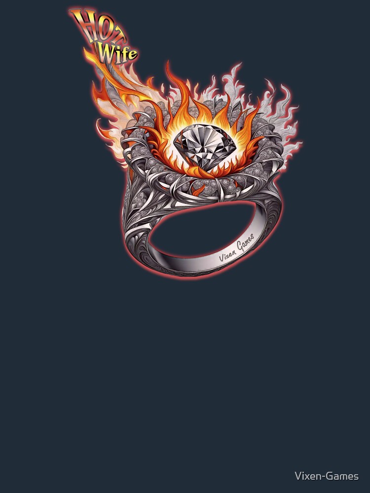 Thumbnail 6 of 6, Premium T-Shirt, Hot Wife Wedding Ring Fire designed and sold by Vixen-Games.