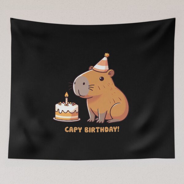 Item preview, Cappy Capy Birthday Capybara Kawaii  designed and sold by These_Prints.