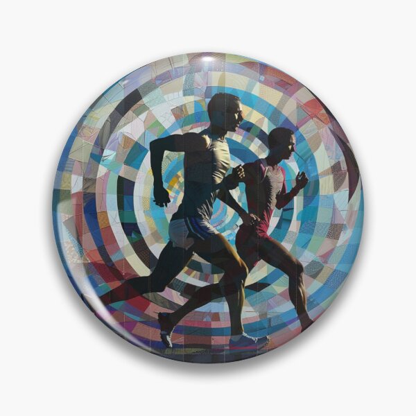 Item preview, Runners powering through course geometric patterns  Active Outdoors Inspired Art designed and sold by CDC40.