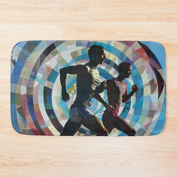 Item preview, Runners powering through course geometric patterns  Active Outdoors Inspired Art designed and sold by CDC40.
