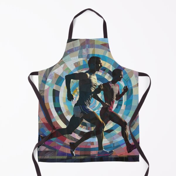Item preview, Runners powering through course geometric patterns Active Outdoors Inspired Art designed and sold by CDC40.