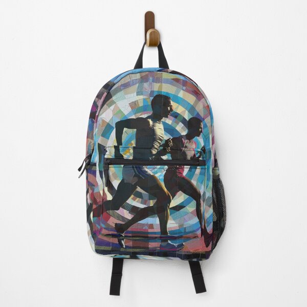 Item preview, Runners powering through course geometric patterns Active Outdoors Inspired Art designed and sold by CDC40.