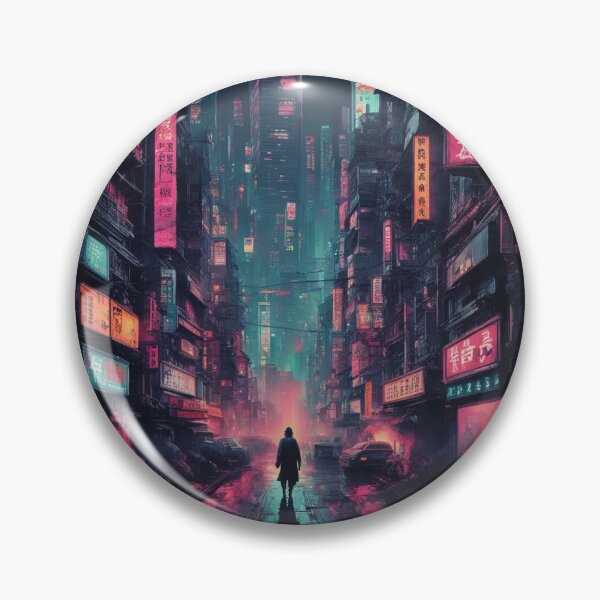 Item preview, Cyberpunk Dystopian City, Lone Figure, Poster Art designed and sold by Burn-Ego.