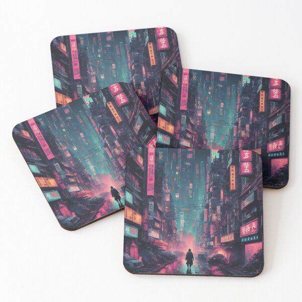 Item preview, Cyberpunk Dystopian City, Lone Figure, Poster Art designed and sold by Burn-Ego.