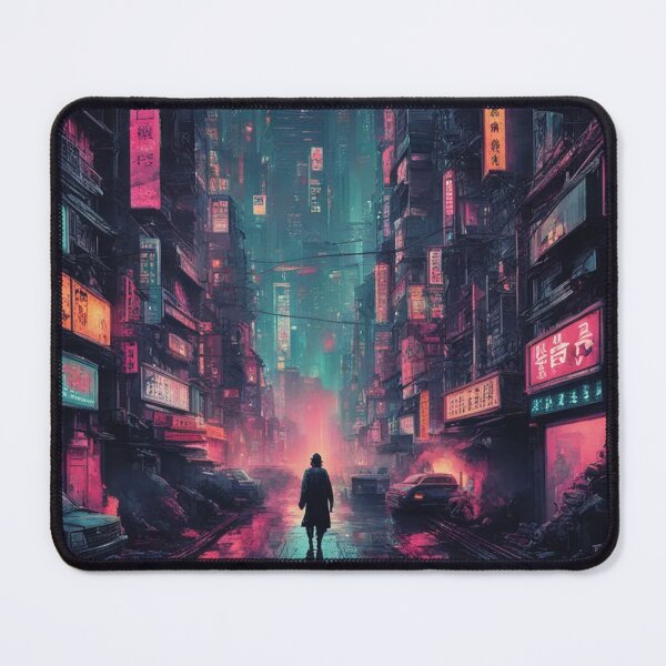 Item preview, Cyberpunk Dystopian City, Lone Figure, Poster Art designed and sold by Burn-Ego.