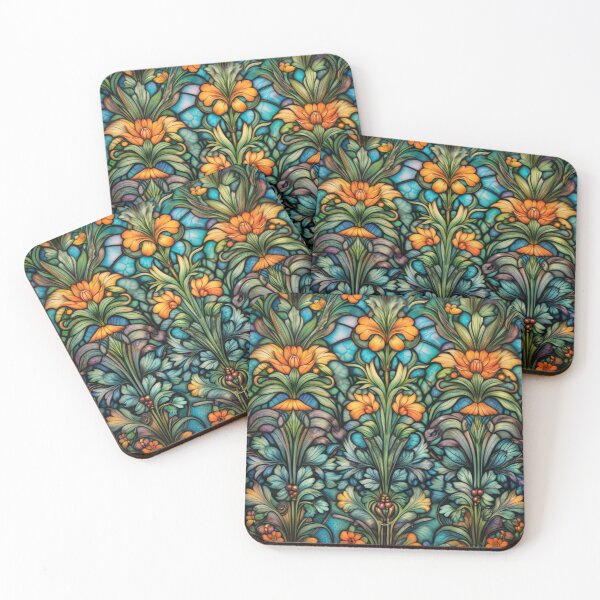 Item preview, Stained Glass Floral Pattern Art Nouveau designed and sold by Kendresson.