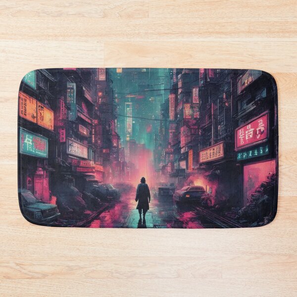 Item preview, Cyberpunk Dystopian City, Lone Figure, Poster Art designed and sold by Burn-Ego.