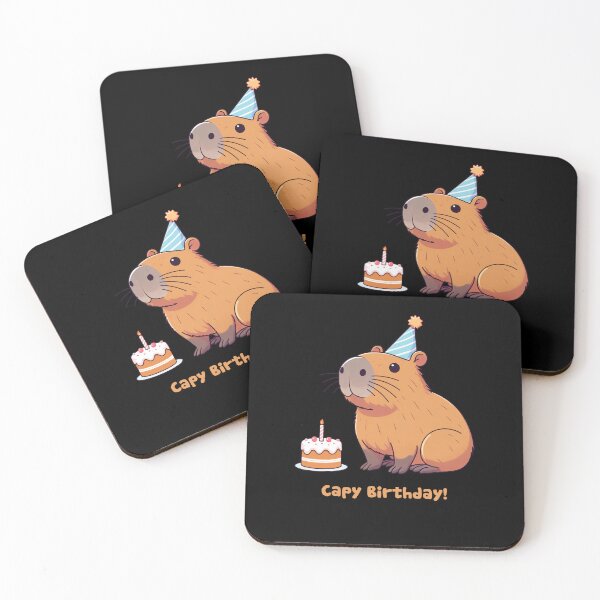 Item preview, Cappy Capy Birthday Capybara Kawaii  designed and sold by These_Prints.