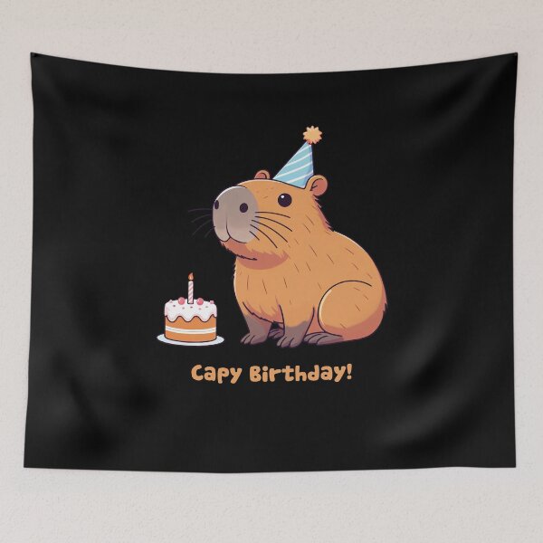 Item preview, Cappy Capy Birthday Capybara Kawaii  designed and sold by These_Prints.