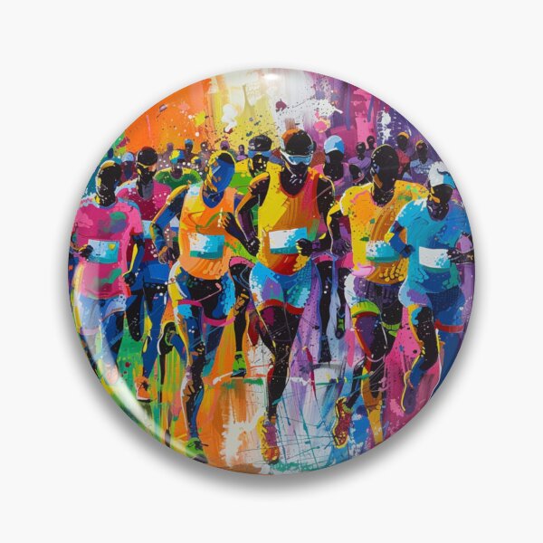 Item preview, Abstract depiction marathon runners racing vivid colours Active Outdoors Inspired Art designed and sold by CDC40.