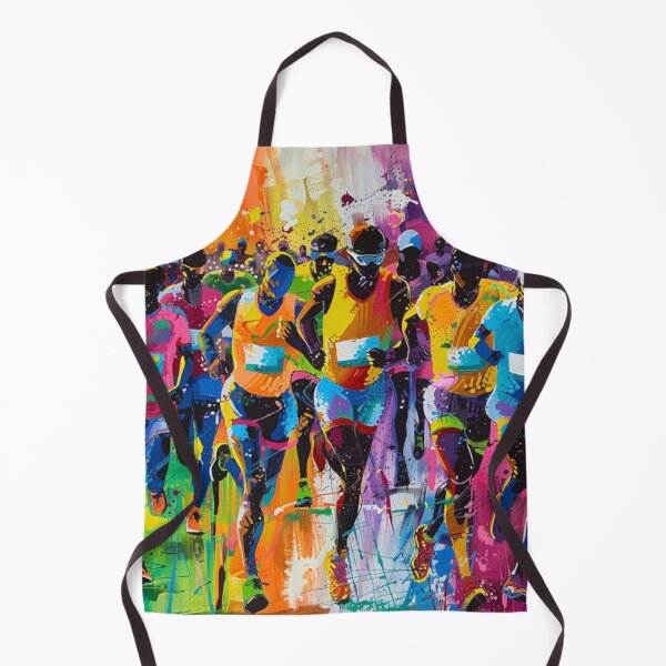 Item preview, Abstract depiction marathon runners racing vivid colours Active Outdoors Inspired Art designed and sold by CDC40.