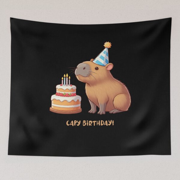Item preview, Cappy Capy Birthday Capybara Kawaii  designed and sold by These_Prints.