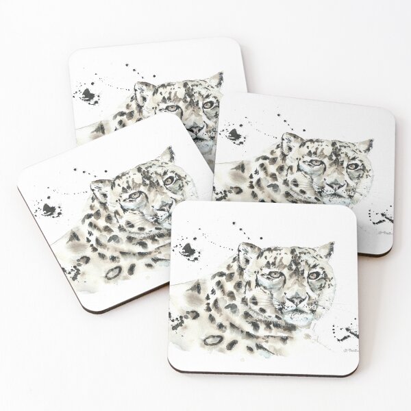 Item preview, Snow leopard watercolour designed and sold by TheArtOfNata.