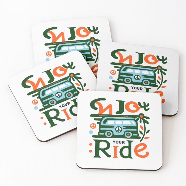 Item preview, Retro Hippie Van - Enjoy Your Ride Peaceful Journey Illustration designed and sold by FarBeyound.